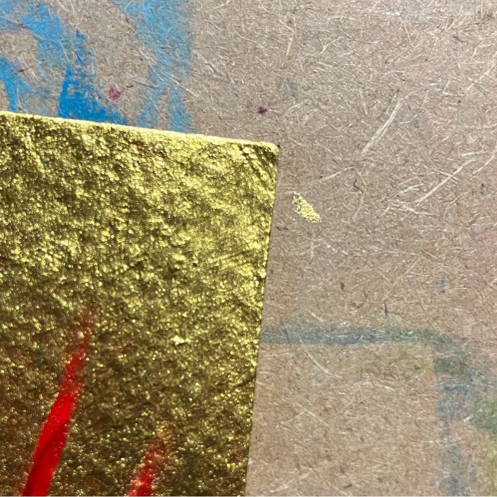 ORIGINAL blue Heron Painting Gold accents Mixed Media 2026 artettina Signed USA - Picture 6 of 8